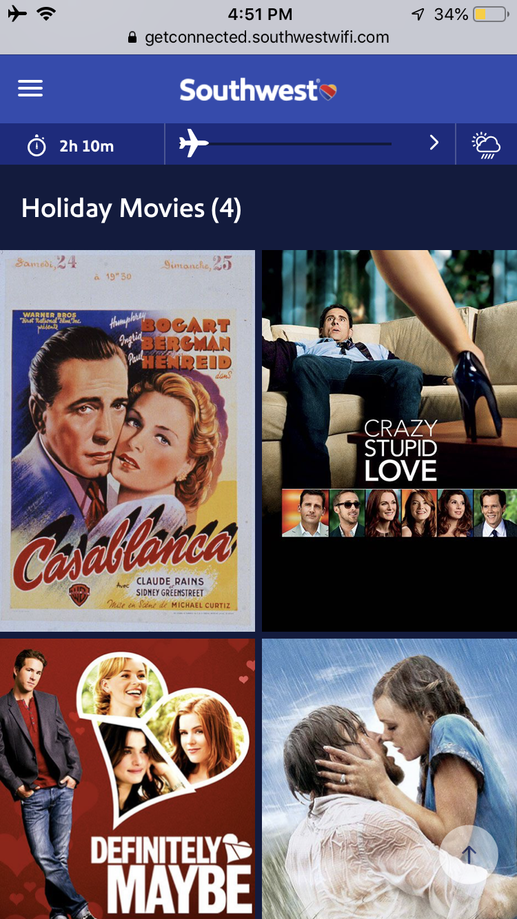 Movies on Southwest Airlines February 2020 The Penny Pinching Doc
